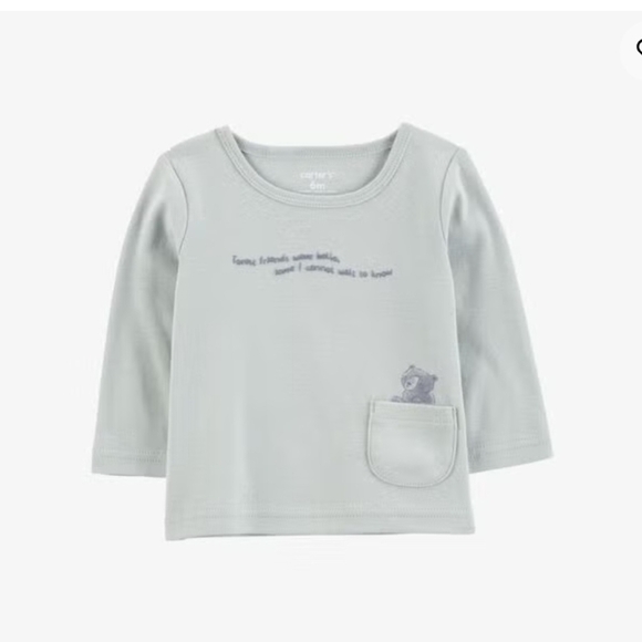 Carter's Blue and Cream Pajama Set with Animal Appliqué - Picture 2 of 2